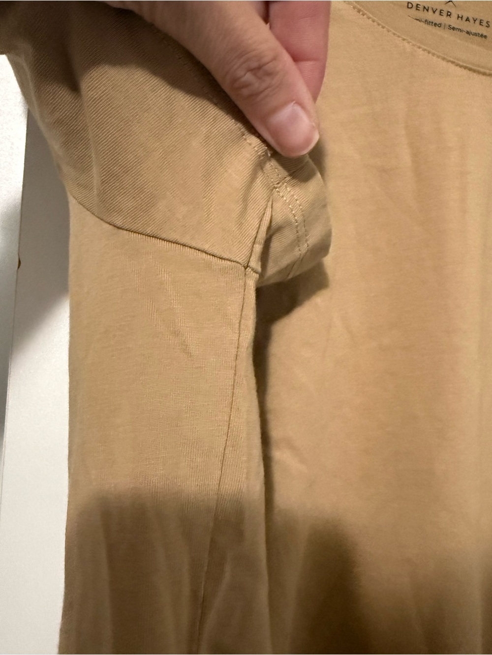 125. Denver Hayes Women’s Cotton Short Sleeve Crew Tee in Tan - Picture 3 of 7